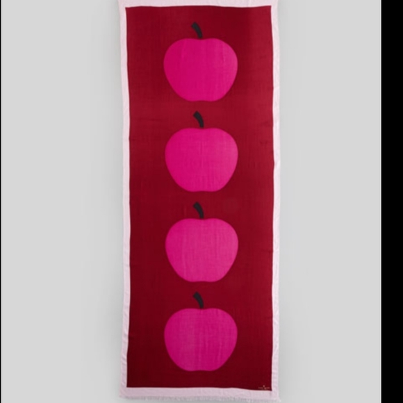KATE SPADE NEW YORK GIANT APPLE colorful SCARF wrap shrug - Picture 1 of 6